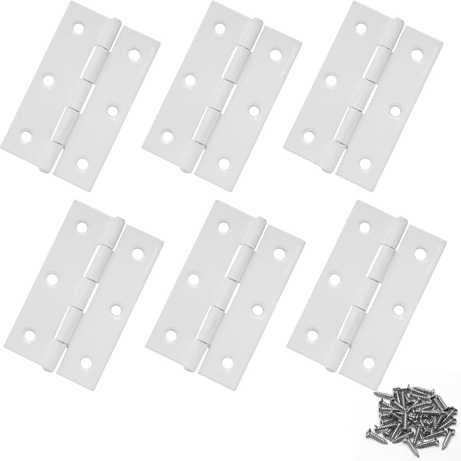 Murtenze Mini Silver Butt Hinges, 24 Pack