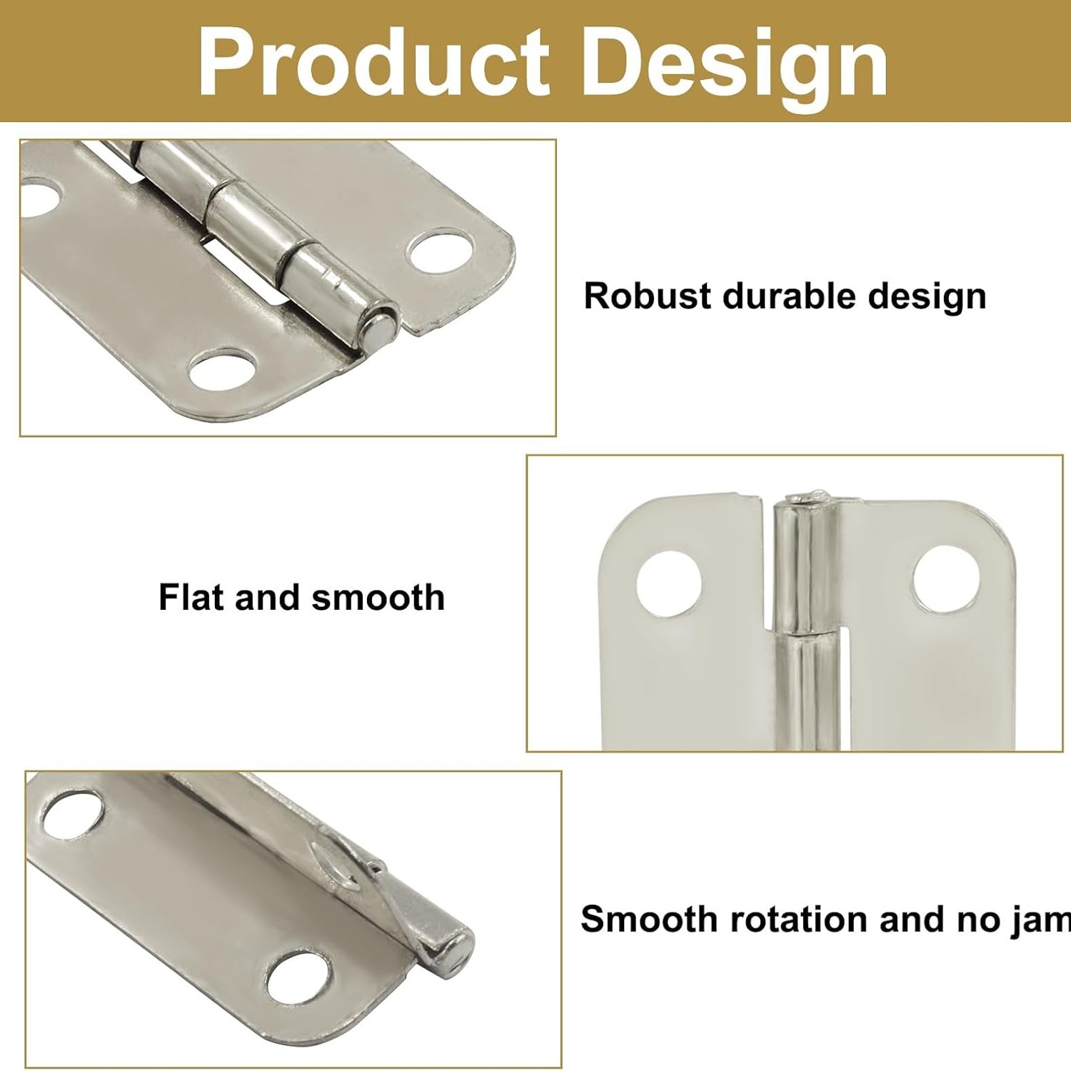 Murtenze Mini Silver Butt Hinges, 24 Pack