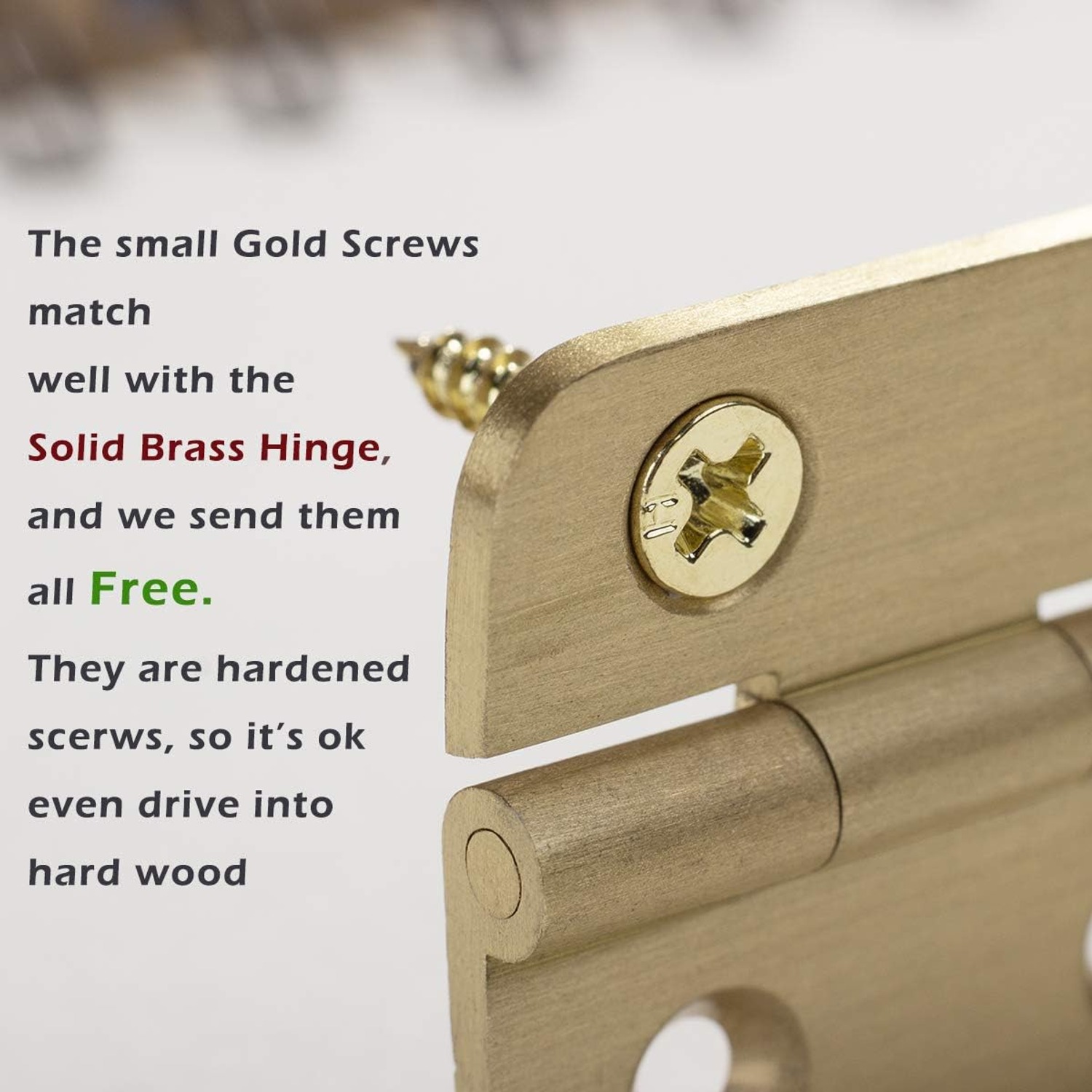 Keenkee Solid Brass Butt Hinges, 4 Pack